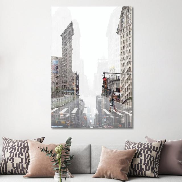 Urban Abstraction - Flatiron NYC - Wrapped Canvas Print Borough Wharf Size: 152.4cm H x 101.6cm W x 3.81cm D on Productcaster.