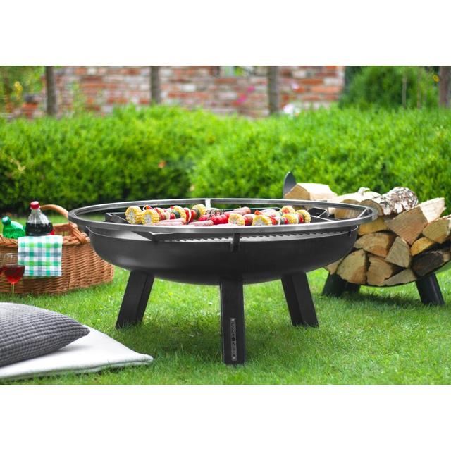 Steel Wood Burning Outdoor Fire Pit Cook King Size: 41cm H x 60cm W x 60cm D on Productcaster.