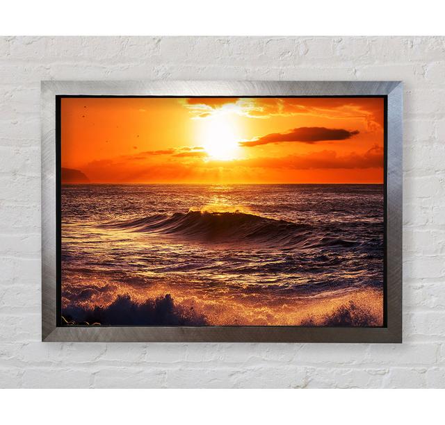 Sun Blaze Waves - Print Bright Star Size: 100cm H x 141.4cm W x 3.4cm D on Productcaster.