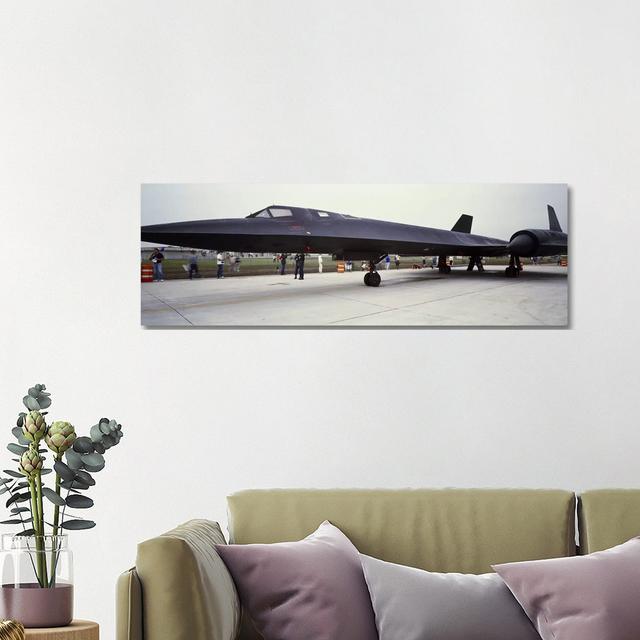 Lockheed SR-71 Blackbird On A Runway by Panoramic Images - Panoramic Gallery-Wrapped Canvas Giclée on Canvas Latitude Run Format: Canvas, Size: 40.64c on Productcaster.