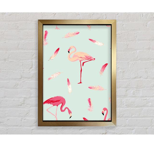 Pink Flamingo Feathers - Single Picture Frame Art Prints Bright Star Size: 118.9cm H x 84.1cm W x 3.4cm D on Productcaster.