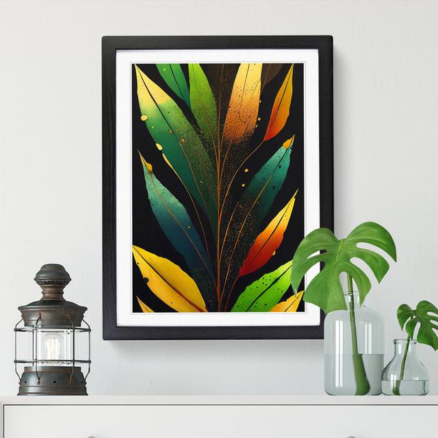 Rain Forest Leaf Splash - Single Picture Frame Print ClassicLiving Frame Option: Oak, Size: 64cm H x 46cm W x 2cm D on Productcaster.