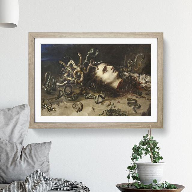 The Head of Medusa by Peter Paul Rubens - Picture Frame Painting East Urban Home Size: 48cm H x 65cm W x 2cm D, Frame Option: Oak on Productcaster.