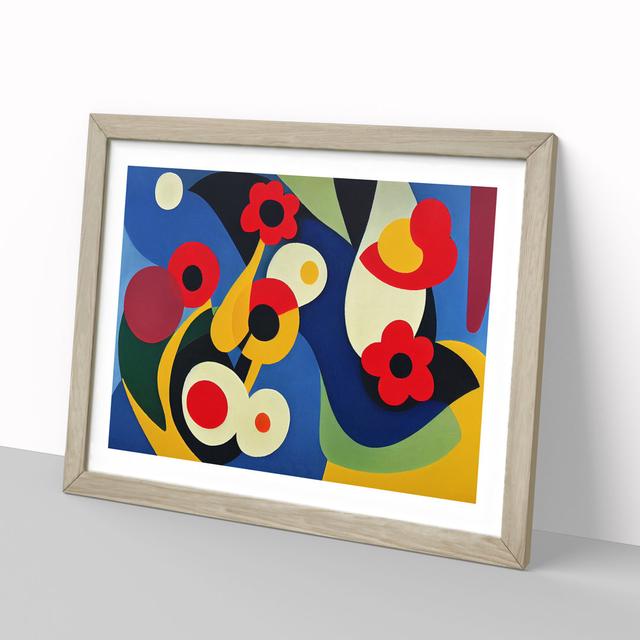 Dramatic Abstract Flowers - Picture Frame Graphic Art George Oliver Frame Colour: Oak Framed, Size: 25cm H x 34cm W x 2cm D on Productcaster.