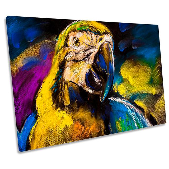 Parrot Face Bird Picture CANVAS WALL ART Print Yellow Pergo Classics Size: 50.8cm H x 76.2cm W on Productcaster.