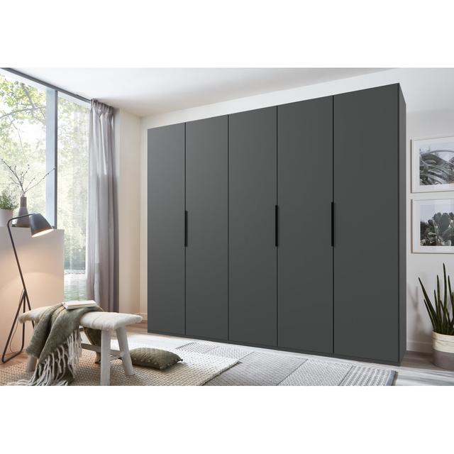 Drehtürenschrank Guardino Ebern Designs Ausführung: Graphit, Größe: 236 cm H x 250 cm B x 58 cm T on Productcaster.