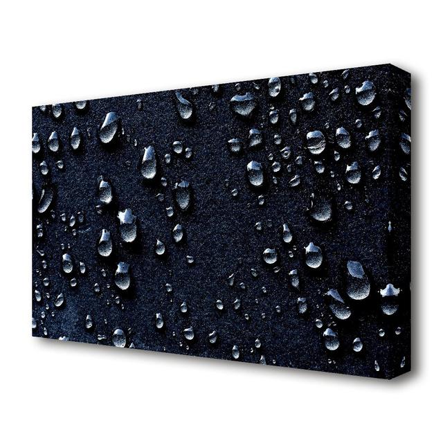 Water Drops Dark - Wrapped Canvas Graphic Art Print East Urban Home Size: 35.6 cm H x 50.8 cm W on Productcaster.