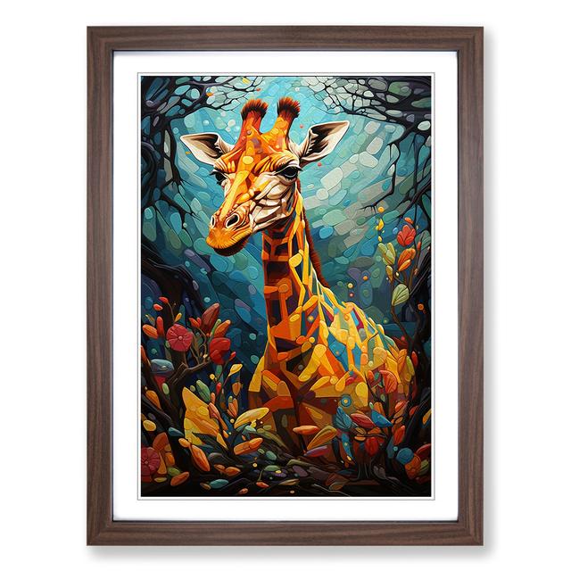 Giraffe Orphism World Menagerie Format: Walnut Framed, Size: 64cm H x 46cm W on Productcaster.