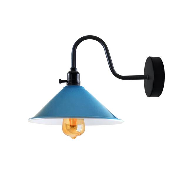 Orrington 1 - Light Black Armed Sconce Breakwater Bay Shade Colour: Blue, Size: 18cm H x 22cm W x 22cm D on Productcaster.