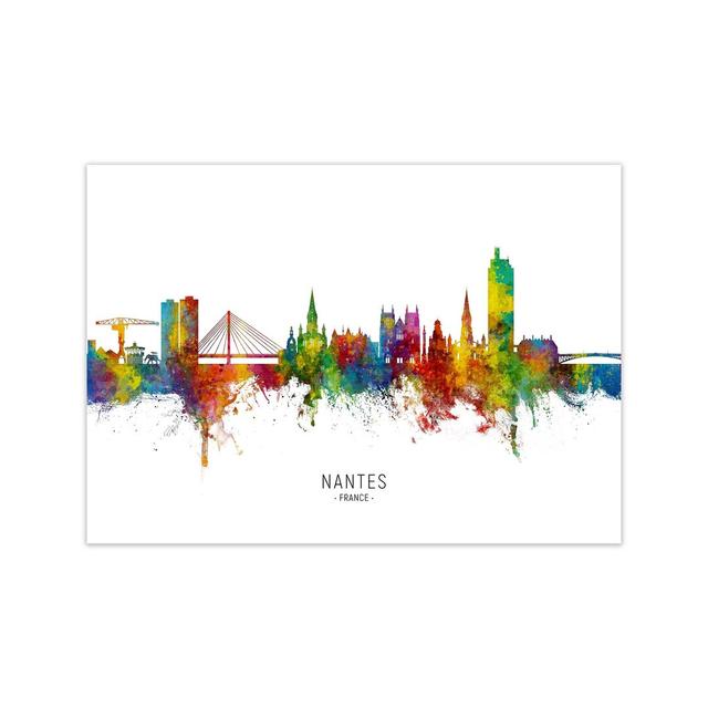 Nantes France Skyline by Michael Tompsett - Graphic Art Ebern Designs Format: Unframed, Size: 60cm H x 84cm W x 1cm D on Productcaster.