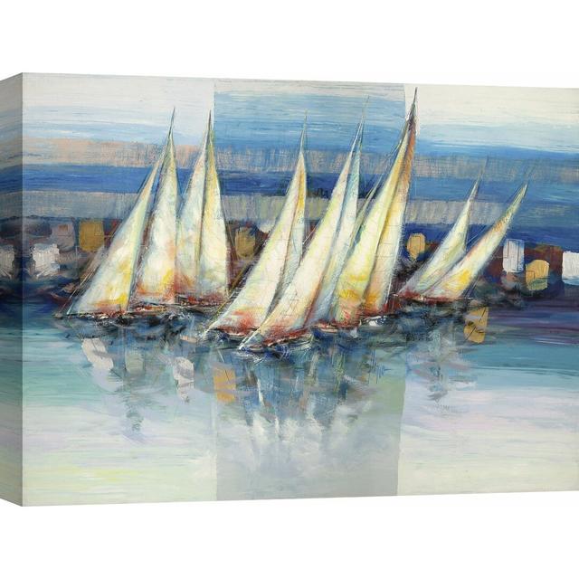 Leinwandbild Sailing in the Blue Sea von Luigi Florio Longshore Tides Größe: 50 cm H x 70 cm B x 4 cm T on Productcaster.