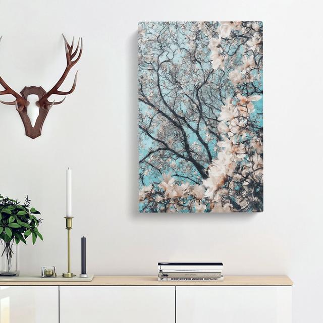 Pale Pink Magnolia Tree - Wrapped Canvas Graphic Art Print East Urban Home Size: 50cm H x 35cm W x 3cm D on Productcaster.