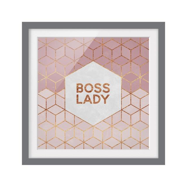 Picture With Frame - Boss Lady Hexagons Pink - Square 1:1 Maturi Size: 70cm H x 70cm W x 2cm D, Matte Colour: White, Format: Grey on Productcaster.