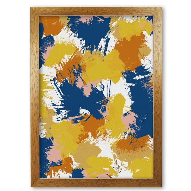 Colourful Abstract I - Graphic Art Print on Paper East Urban Home Size: 30 cm H x 21 cm W x 5 cm D, Format: Honey Oak Frame on Productcaster.