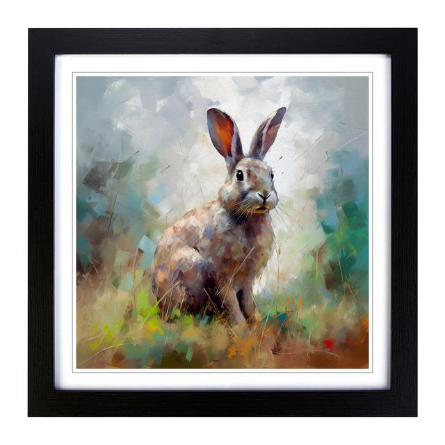 Rabbit Impressionism - Single Picture Frame Print on Wood Brambly Cottage Frame Colour: Black on Productcaster.