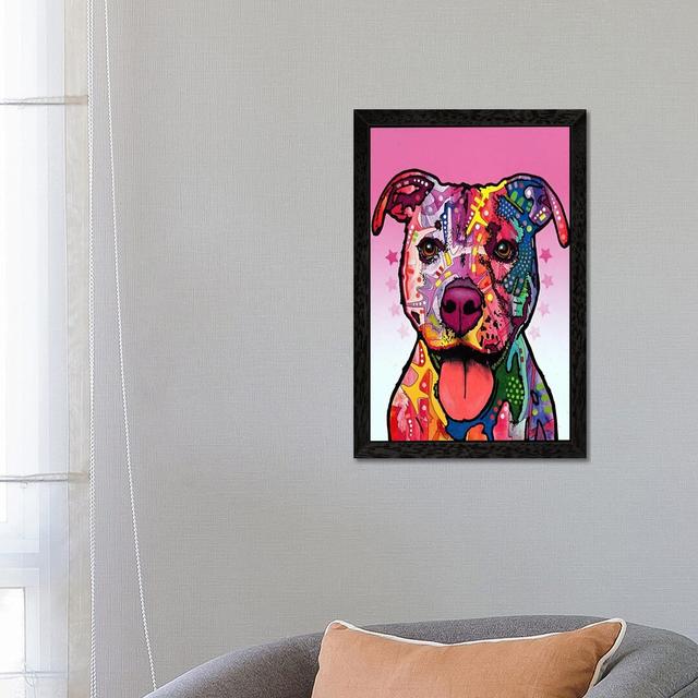 Cherish The Pit Bull by Dean Russo - Print on Canvas East Urban Home Size: 66.04cm H x 45.72cm W x 3.81cm D, Frame Option: Black Framed on Productcaster.