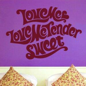 Love Me Love Me Tender Sweet Wall Sticker East Urban Home Size: Medium, Colour: Blue on Productcaster.