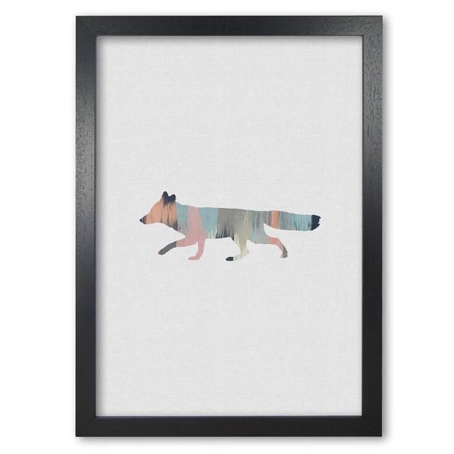 Pastel Fox - Graphic Art Print on Paper East Urban Home Format: Black Grain Frame, Size: 60 cm H x 42 cm W x 5 cm D on Productcaster.