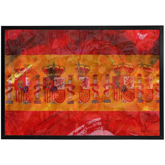 Spain Flag - Single Picture Frame Print Astoria Grand Frame Option: Black, Size: 76cm H x 114cm W x 4cm D on Productcaster.