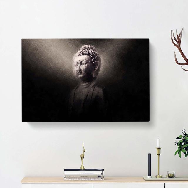 Buddha In A Mist by Buddha In A Mist - Wrapped Canvas Painting East Urban Home Size: 50cm H x 76cm W x 3cm D on Productcaster.