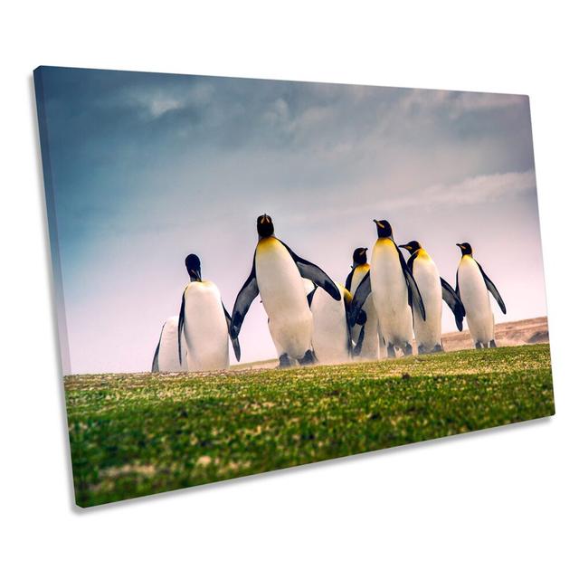 Happy Penguins - Wrapped Canvas Print Bloomsbury Market Size: 40.6cm H x 61cm W x 2cm D on Productcaster.