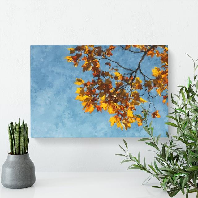 Golden Leaves Of The Sycamore Tree Painting - Print East Urban Home Size: 50cm H x 76cm W x 3cm D on Productcaster.