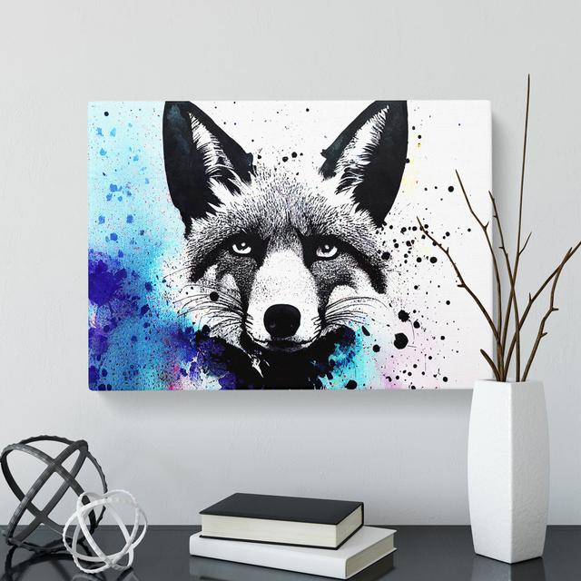 Fox Splatter - Wrapped Canvas Painting Alpen Home Size: 40cm H x 60cm W x 3cm D on Productcaster.