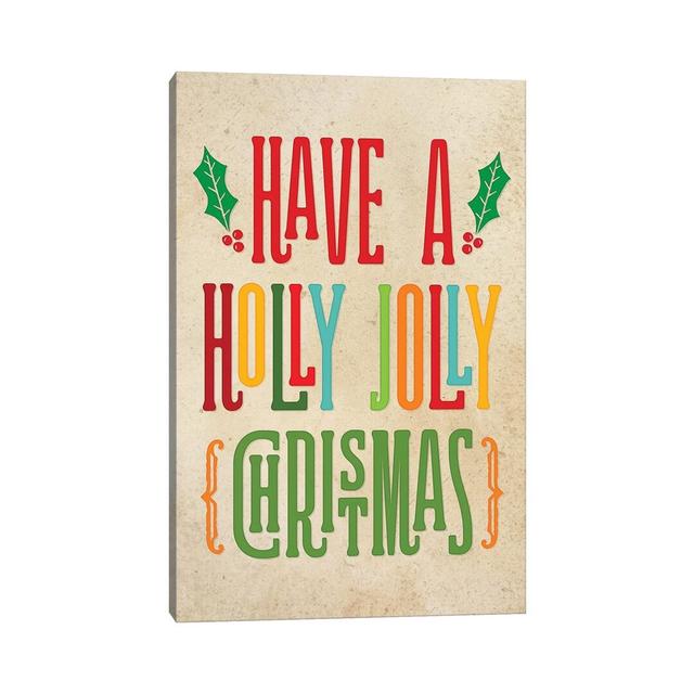 Colourful Christmas I - Typography Print on Canvas The Seasonal Aisle Size: 101.6cm H x 66.04cm W x 3.81cm D, Format: Wrapped Canvas on Productcaster.