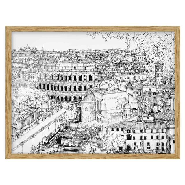 City Study - Rome - Picture Frame Painting Rosalind Wheeler Frame Option: Brown Framed, Size: 70cm H x 100cm W x 2cm D on Productcaster.