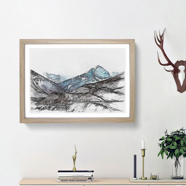 Mount Everest in the Himalayas in Abstract - Picture Frame Graphic Art Print East Urban Home Frame Option: Oak Framed, Size: 36cm H x 48cm W x 2cm D on Productcaster.