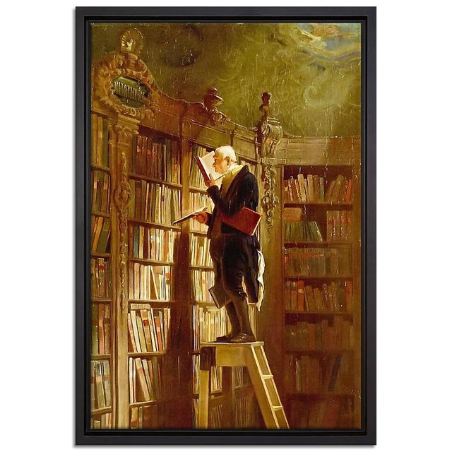 Gerahmtes Leinwandbild Kunstdruck Der Bücherwurm von Carl Spitzweg Rosalind Wheeler Maße: 65 cm H x 45 cm B x 2,5 cm T on Productcaster.