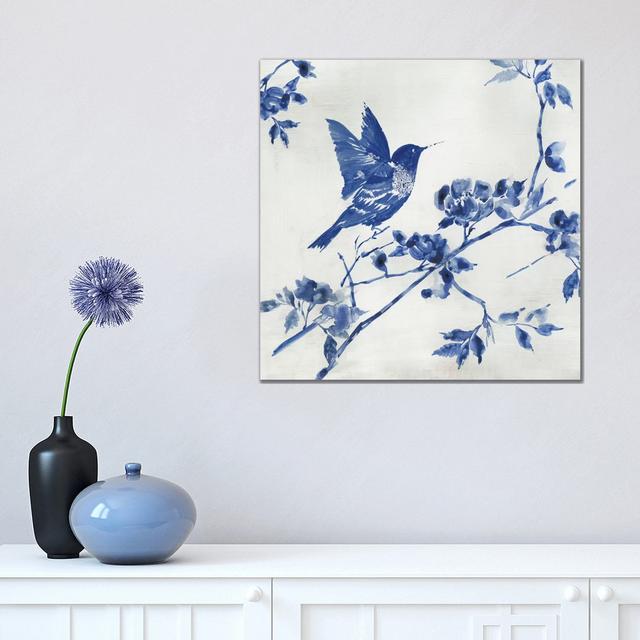 Porcelain Hummingbird by Asia Jensen - Wrapped Canvas Painting Rosalind Wheeler Size: 45.72cm H x 45.72cm W x 1.905cm D on Productcaster.