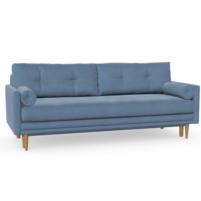 Ashcroft 3 Seater Clic Clac Sofa Bed Etta Avenue Upholstery Colour: Blue Matt on Productcaster.