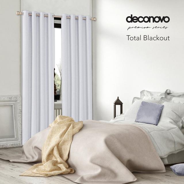 Polyester Blackout Grommet / Eyelet Curtain Pair Deconovo on Productcaster.