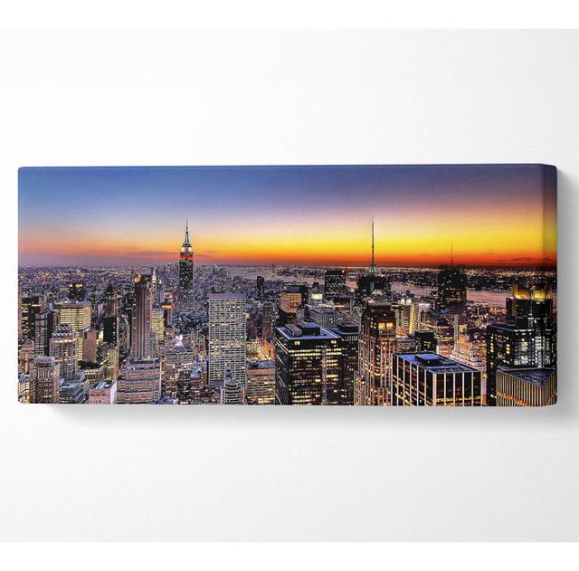 New York Sundown - Wrapped Canvas Art Prints Ebern Designs Size: 71cm H x 162.5cm W x 10cm D on Productcaster.