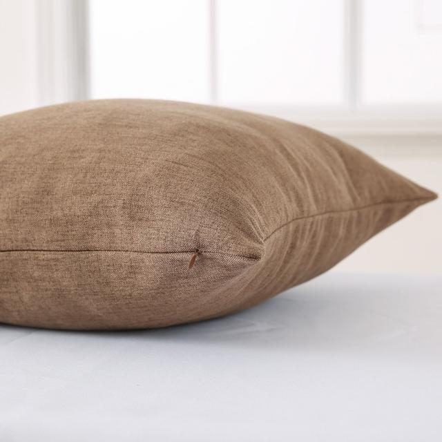 Set of 4 Solid Woven Fine Square Cushion Covers with Invisible Zipper 17 Stories Colour: Khaki, Size: 45cm H x 45cm W on Productcaster.