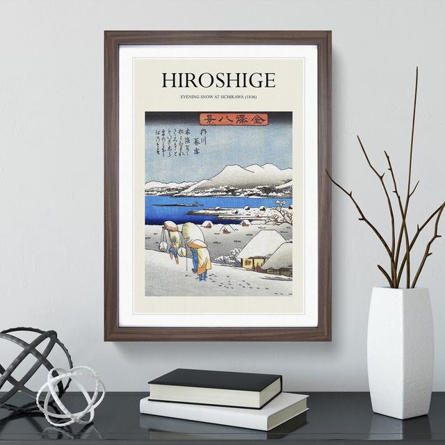 Evening Snow at Uchikawa by Utagawa Hiroshige - Picture Frame Graphic Art East Urban Home Frame Option: Walnut Framed, Size: 48cm H x 36cm W x 2cm D on Productcaster.