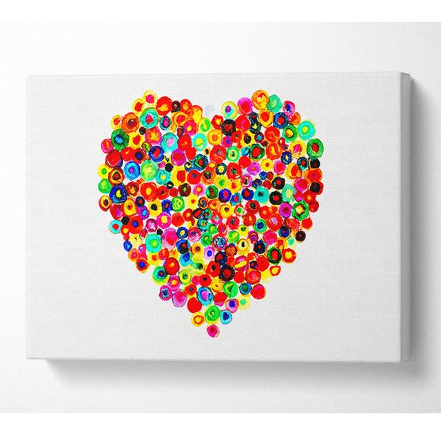 Colourful Heart - Wrapped Canvas Art Prints ClassicLiving Size: 81cm H x 121.9cm W x 10cm on Productcaster.