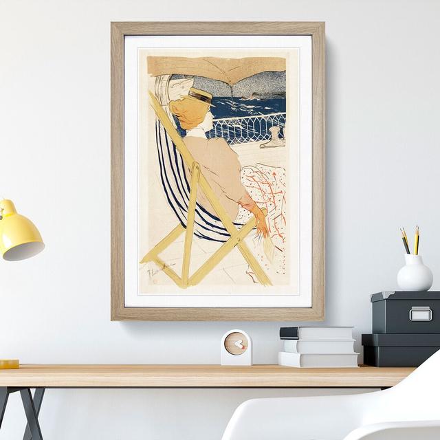 Passenger on the Ship by Henri De Toulouse-Lautrec - Picture Frame Painting East Urban Home Size: 90cm H x 65cm W x 2cm D, Frame Option: Oak Framed on Productcaster.