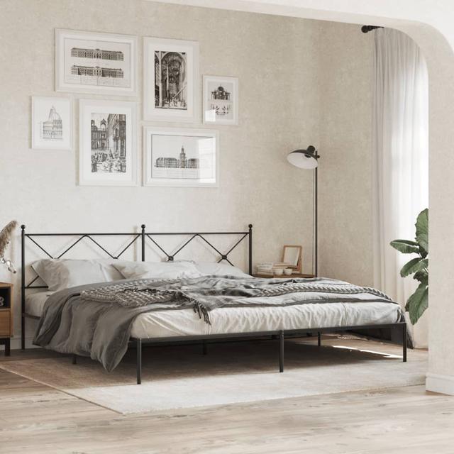 Metallbett Corrstown Brambly Cottage Farbe: schwarz, Größe: 200 × 200 cm on Productcaster.