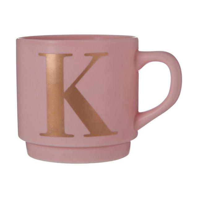 Ethel Mug Latitude Run Colour: Pink/Gold, Letter: K on Productcaster.