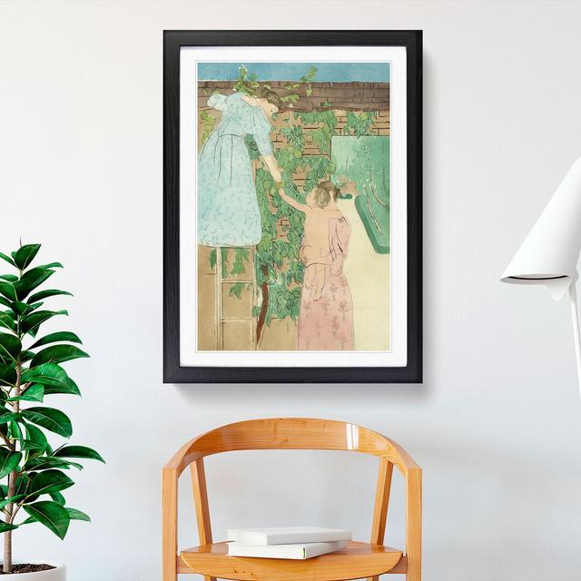 Gathering Fruit by MarCassatt - Picture Frame Painting East Urban Home Frame Option: Black, Size: 48cm H x 36cm W x 2cm D on Productcaster.