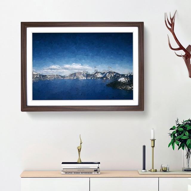 Crater Lake in Oregon in Abstract - Picture Frame Painting Print East Urban Home Size: 62cm H x 87cm W x 2cm D, Frame Option: Walnut Framed on Productcaster.