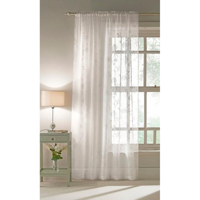 Cartel Slot Top Sheer Curtain 17 Stories Panel Size: 140 W x 137 D cm, Colour: White on Productcaster.