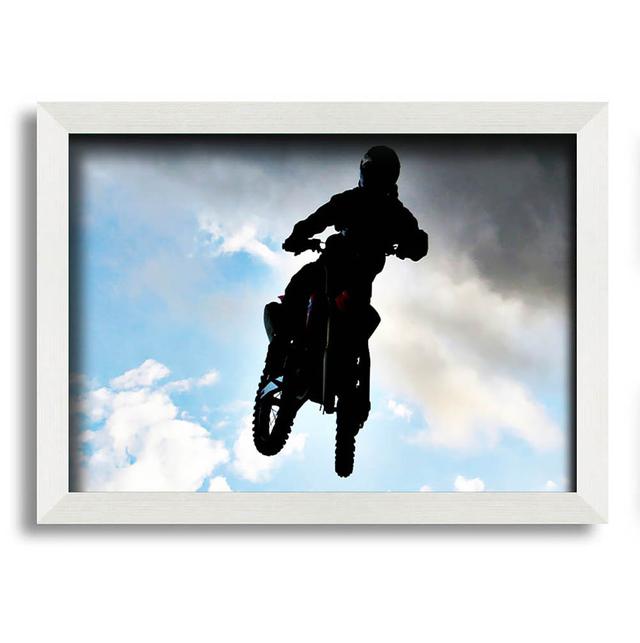 Laile Motorcross Freestyle in the Sky - Single Picture Frame Art Prints Latitude Run Size: 42cm H x 59.7cm W x 10cm D on Productcaster.