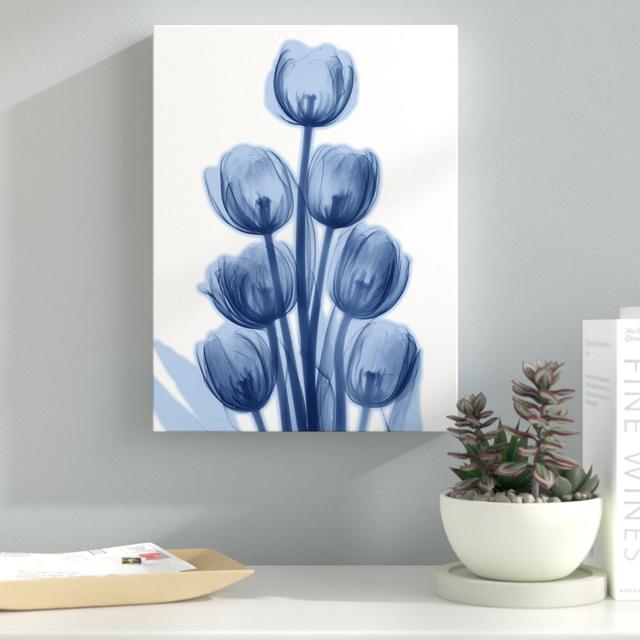 Indigo Spring Tulips - Wrapped Canvas Graphic Art Print East Urban Home Size: 41 cm H x 30 cm W on Productcaster.