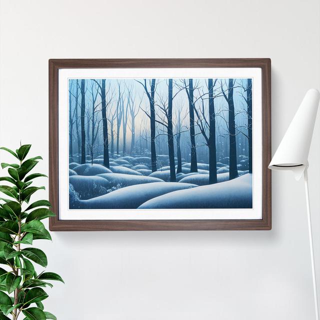 Joyful Winter Forest - Picture Frame Painting Alpen Home Size: 25cm H x 34cm W x 2cm D, Frame Colour: Walnut on Productcaster.