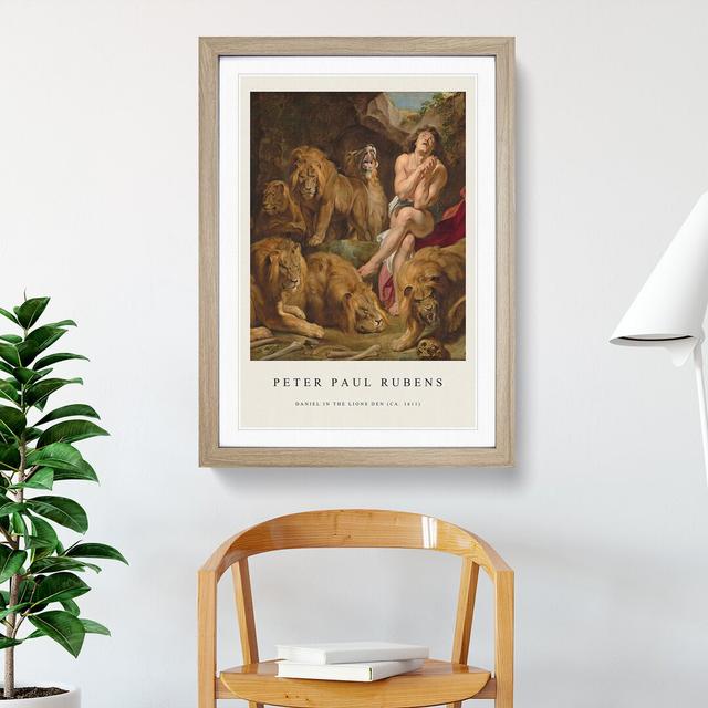 Daniel in the Lions' Den by Peter Paul Rubens - Picture Frame Graphic Art East Urban Home Size: 36cm H x 27cm W x 2cm D, Frame Option: Oak Framed on Productcaster.