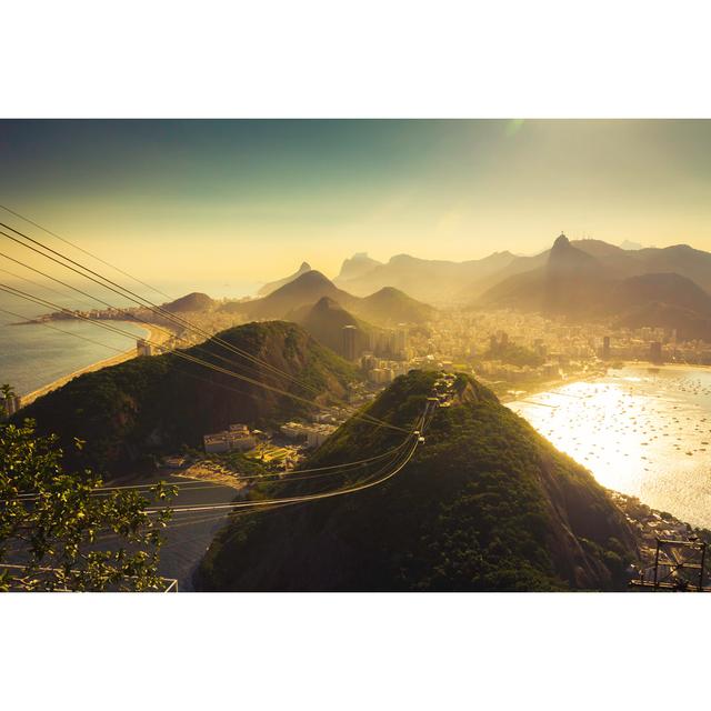 Sun Light Behind Mountains In Rio De Janeiro, Brazil - Wrapped Canvas Print Union Rustic Size: 81cm H x 122cm W on Productcaster.