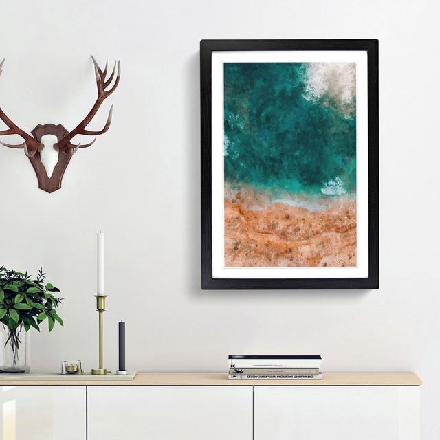 Ocean Meets the Sand - Picture Frame Graphic Art Print East Urban Home Frame Option: Black Framed, Size: 87cm H x 62cm W x 2cm D on Productcaster.